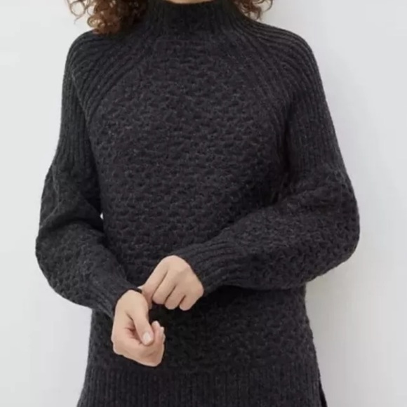 Anthropologie Bia Black Mock Neck Tunic Sweater Small New NWT RARE HTF GORGEOUS - Picture 1 of 9